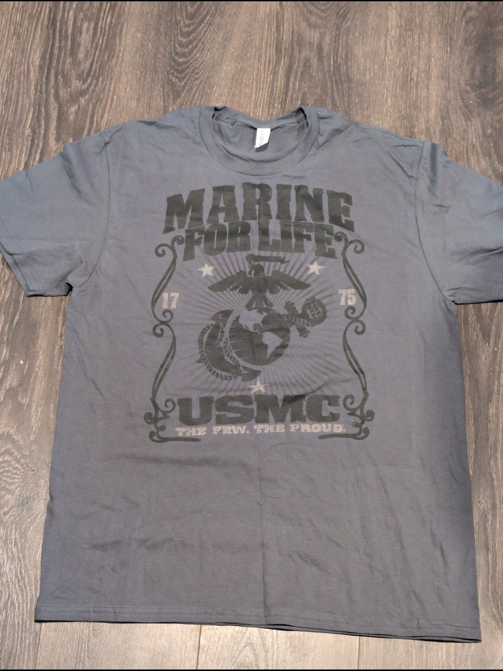 Us Marine Corps Gray T-Shirt For Life Graphic Tee For Men Size L